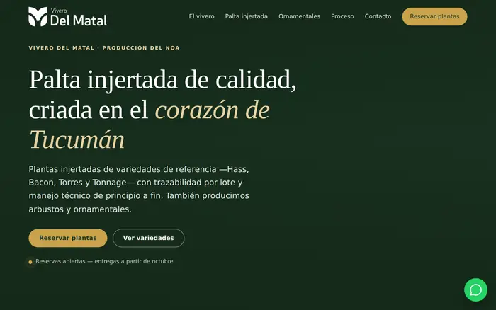 Sitio web de Vivero del Matal palta injertada