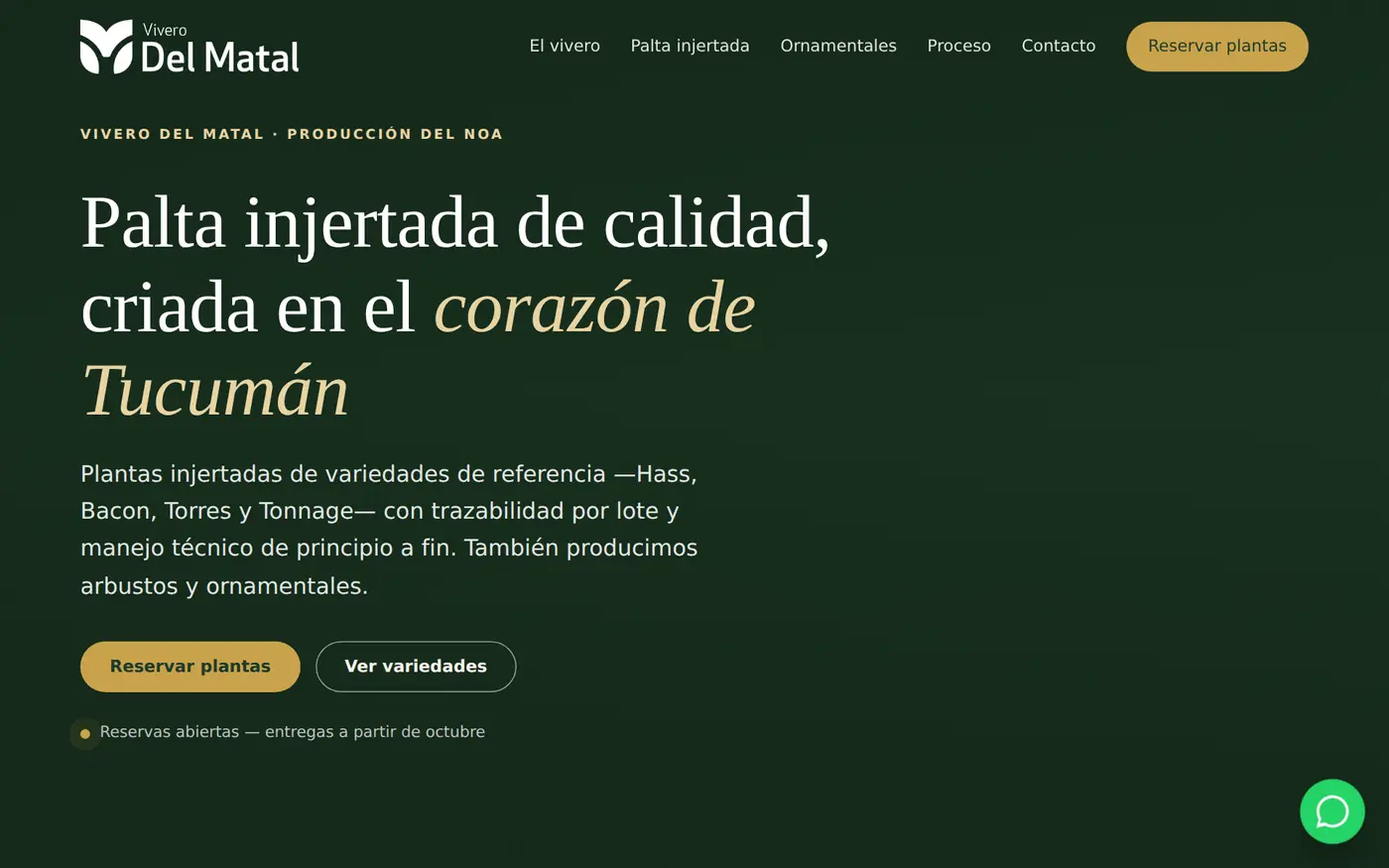 Web del Vivero del Matal, hecha por Web Propia